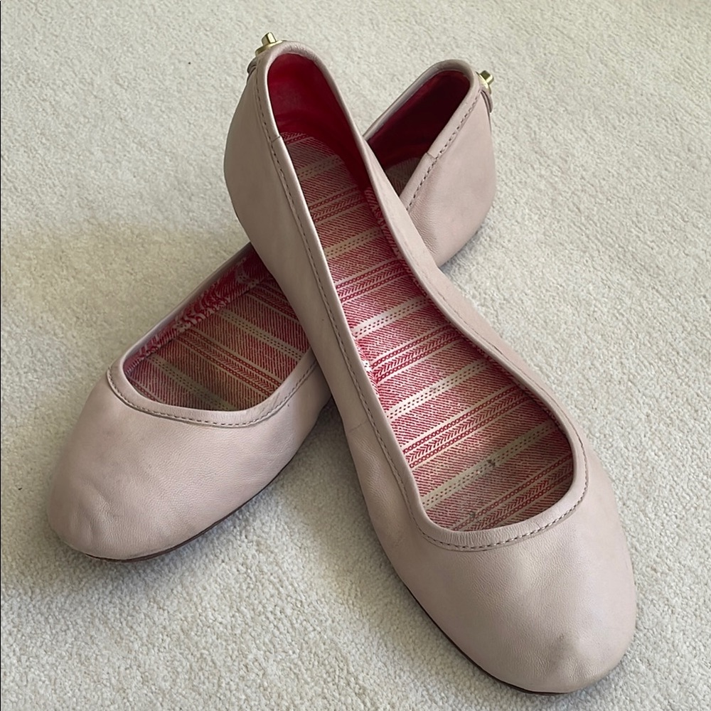 COACH pinky/ beige ballet flats size 8.5